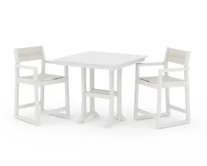 EDGE Sling Arm Chair 3-Piece Farmhouse Counter Set with Trestle Legs