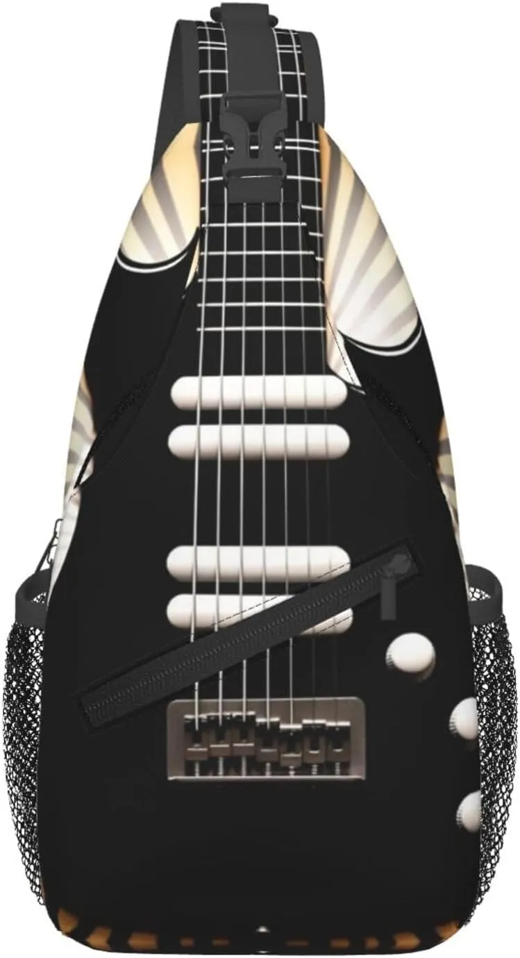 Electric guitar Cross Chest Bag Diagonally Men Women Crossbody Shoulder Bag Casual Fashion Travel Bag Sling Backpack