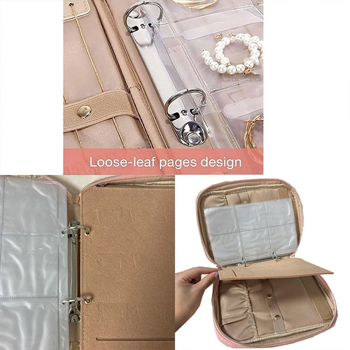 Elegant Travel Jewellery Organiser Portable Clutch Bag Storage Case for Women