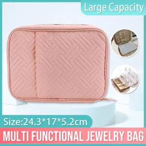 Elegant Travel Jewellery Organiser Portable Clutch Bag Storage Case for Women