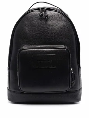 Emporio Armani Logo Leather Backpack