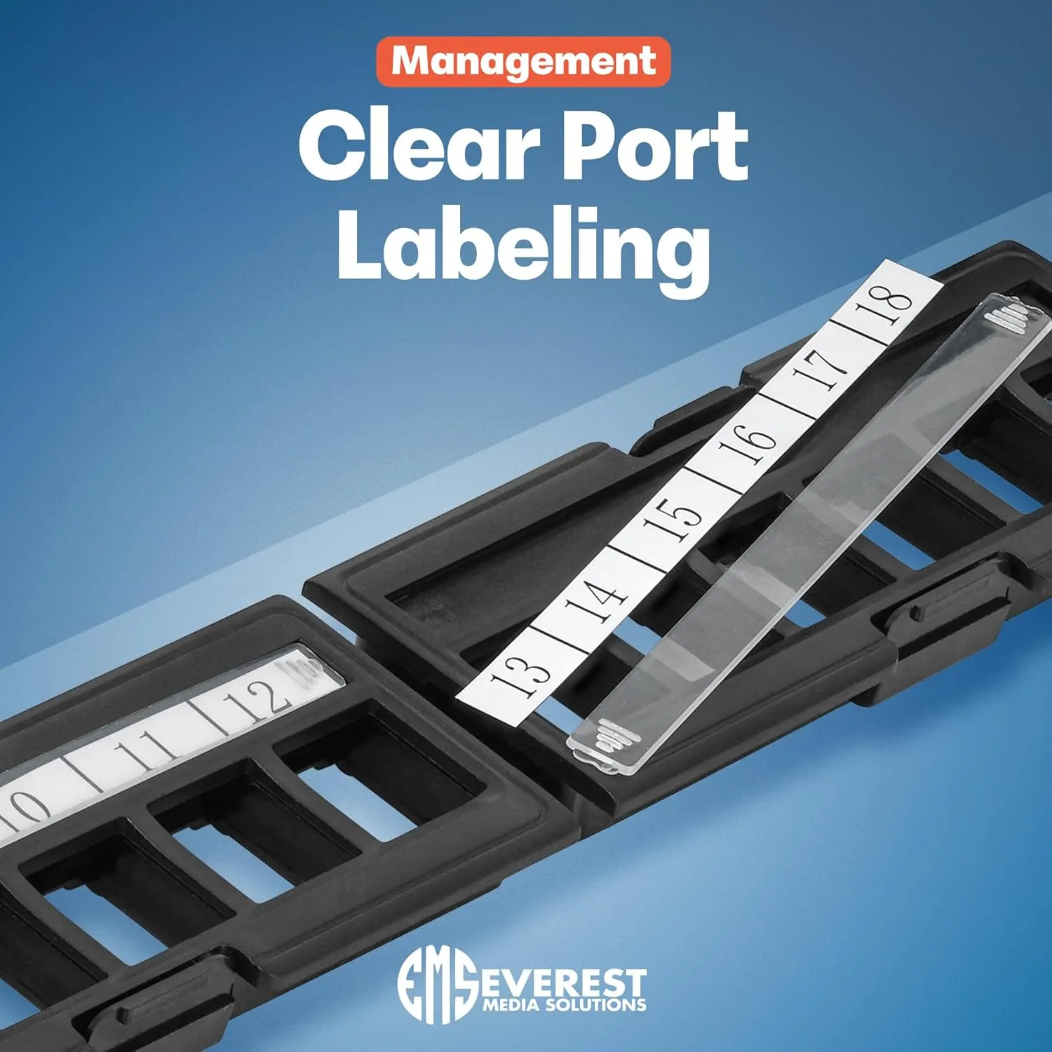Everest Media 12-Port Keystone Patch Panel (1-Pack) - Removable 6-Port Panels - with 89D Wall Mount Bracket - Vertical/Horizontal Installation - 8 Blank Keystone Jack Inserts Included