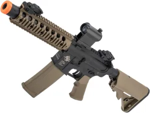 Evike Airsoft - Specna Arms CORE Series Airsoft M4 AEG (Model: M4 SBR FauxSup / 2-Tone Black & Tan)