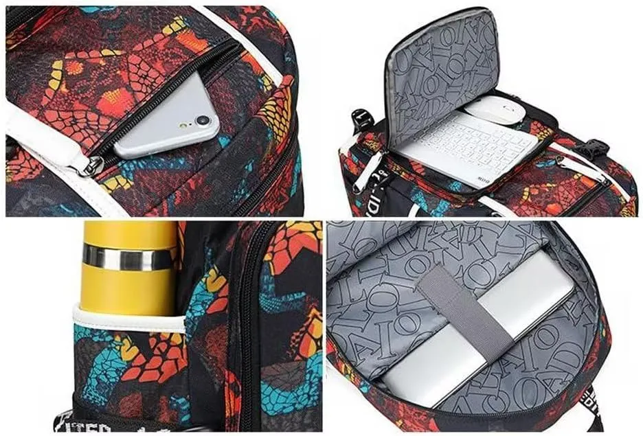 FANwenfeng Basketball Player 23 Luminous Backpack Travel Daypacks Fans Bag for Men Women (Style 6)