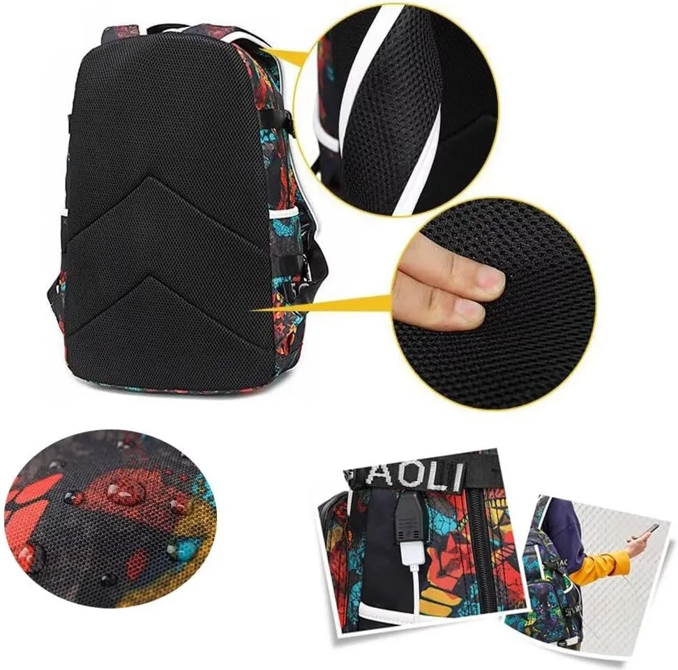 FANwenfeng Basketball Player 23 Luminous Backpack Travel Daypacks Fans Bag for Men Women (Style 6)