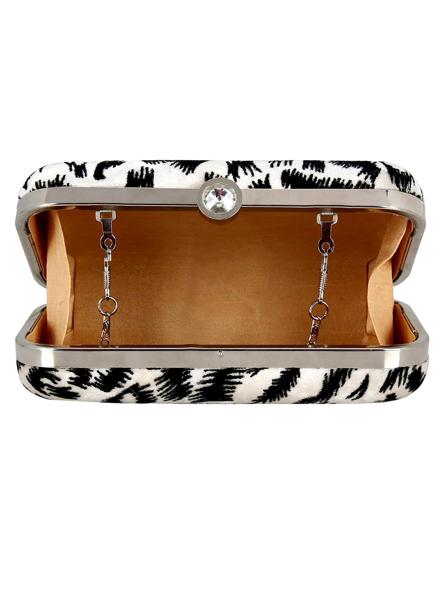 Feral Animal Print Velvet Fabric Clutch