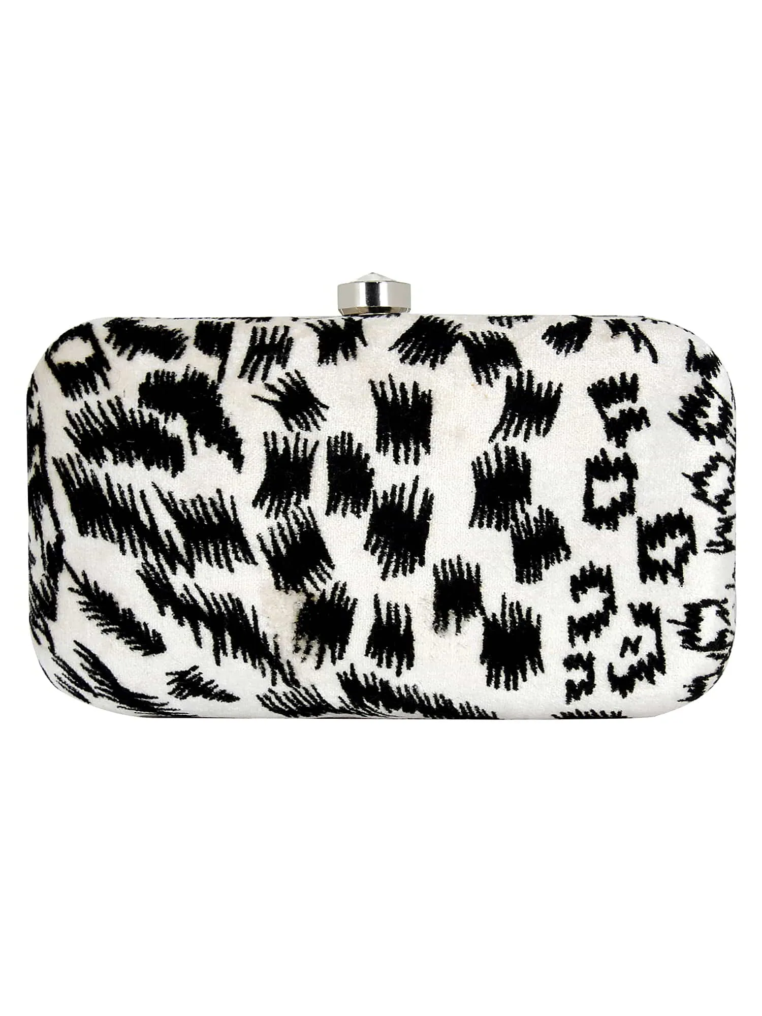 Feral Animal Print Velvet Fabric Clutch