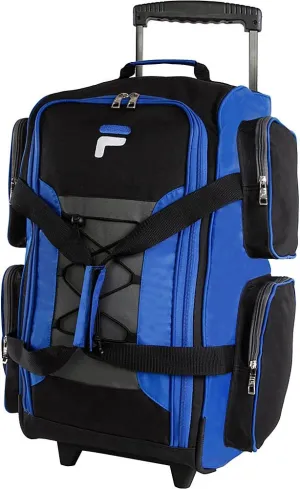 Fila 22" Lightweight Carry On Rolling Duffel Bag, Blue, One Size