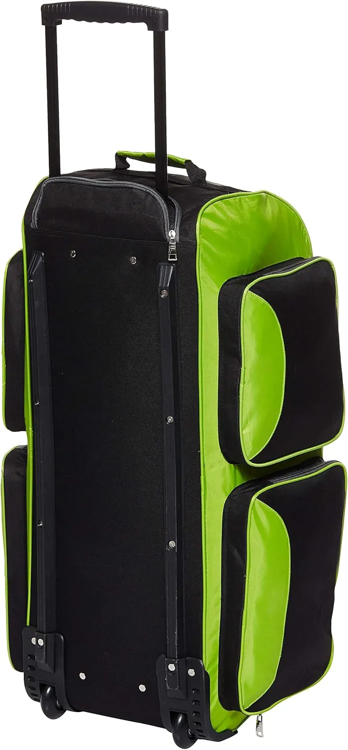 Fila 32" Lightweight Rolling Duffel, NEON Lime, One Size