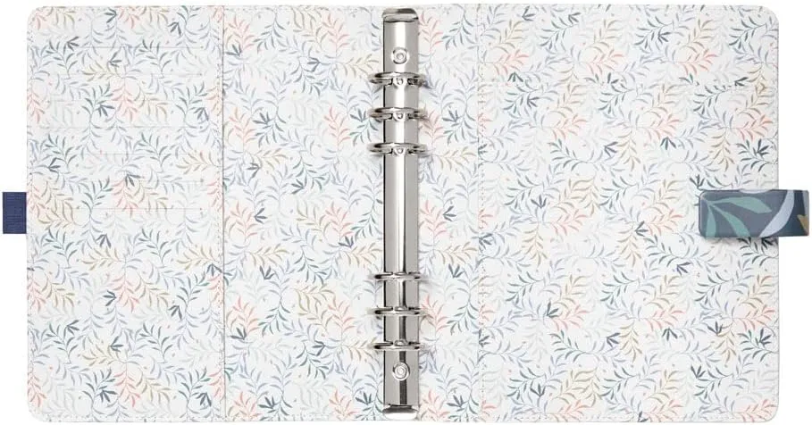 Filofax Botanical Organizer, A5 Size, Blue - Smooth, Leather-Look, Six Rings, Week-to-View Calendar Diary, Multilingual, 2025 (C022646-25)