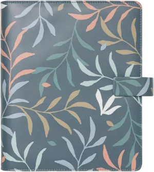 Filofax Botanical Organizer, A5 Size, Blue - Smooth, Leather-Look, Six Rings, Week-to-View Calendar Diary, Multilingual, 2025 (C022646-25)