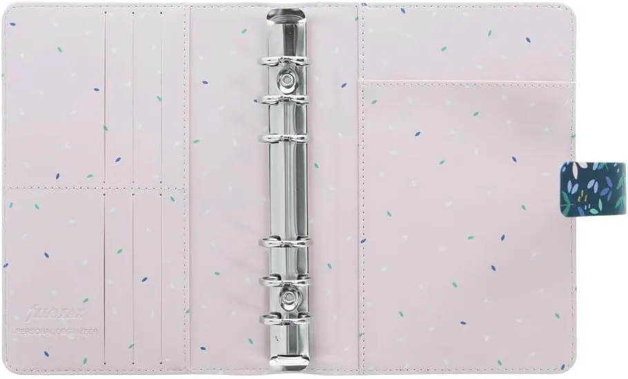 Filofax Garden Organizer, Personal Size, Dusk - Leather-Look, Gold Foil Accents, Six Rings, Week-to-View Calendar Diary, Multilingual, 2025 (C028713-25)