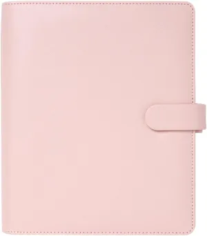 Filofax Saffiano Organizer, A5 Size, Blush - Cross-Grain, Leather-Look, Six Rings, Week-to-View Calendar Diary, Multilingual, 2025 (C022700-25)