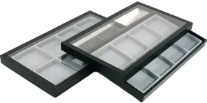FindingKing 16 Slot Pocket Watch Jewelry Display Tray Acrylic Lid