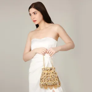 Fiona Beaded Yellow Gold Potli bag