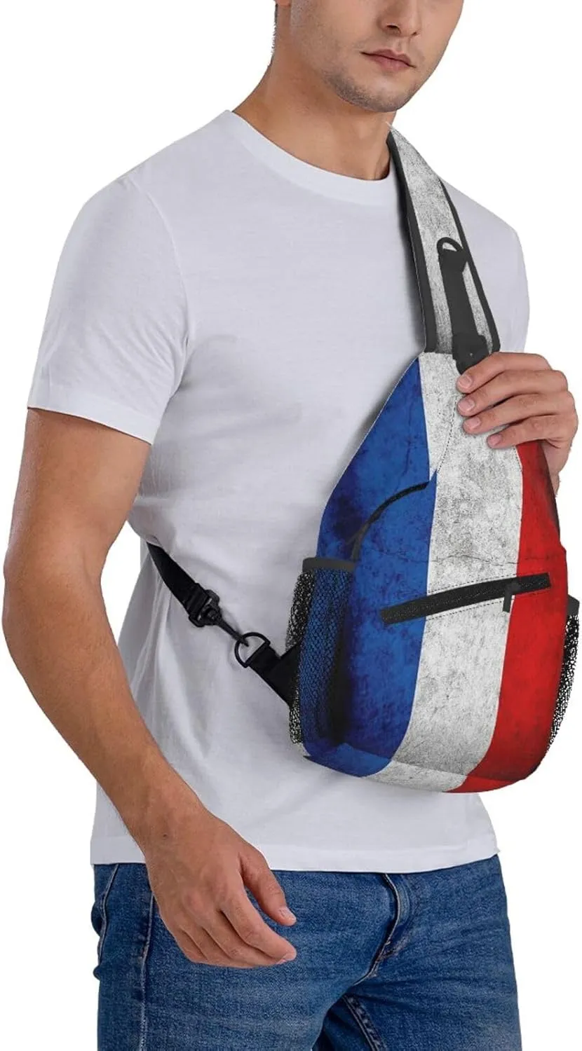 Flag Of Netherlands (Dutch) Rustic Small Crossbody Backpack Sling Bag For Men Women Mini One Shoulder Chest Bags Gym Sport Travel Hiking Daypack