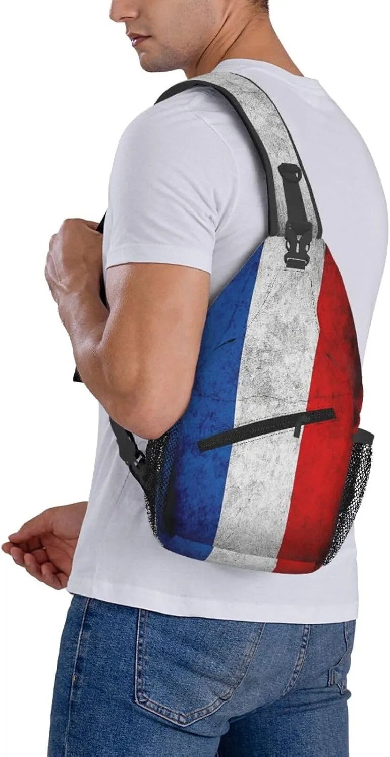 Flag Of Netherlands (Dutch) Rustic Small Crossbody Backpack Sling Bag For Men Women Mini One Shoulder Chest Bags Gym Sport Travel Hiking Daypack
