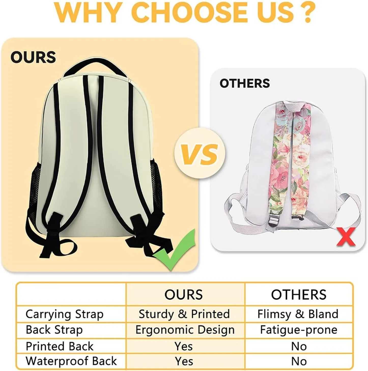 Flamingo Backpacks for Girls - 16 Inch Cute Backpack for School - Yellow, Large Capacity, Durable, Lightweight Bookbag for Kids Travel