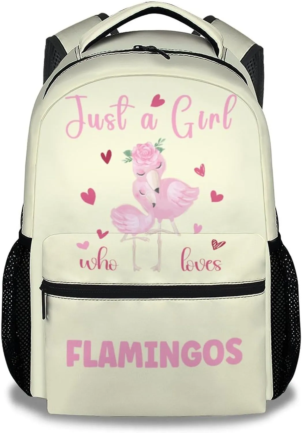 Flamingo Backpacks for Girls - 16 Inch Cute Backpack for School - Yellow, Large Capacity, Durable, Lightweight Bookbag for Kids Travel