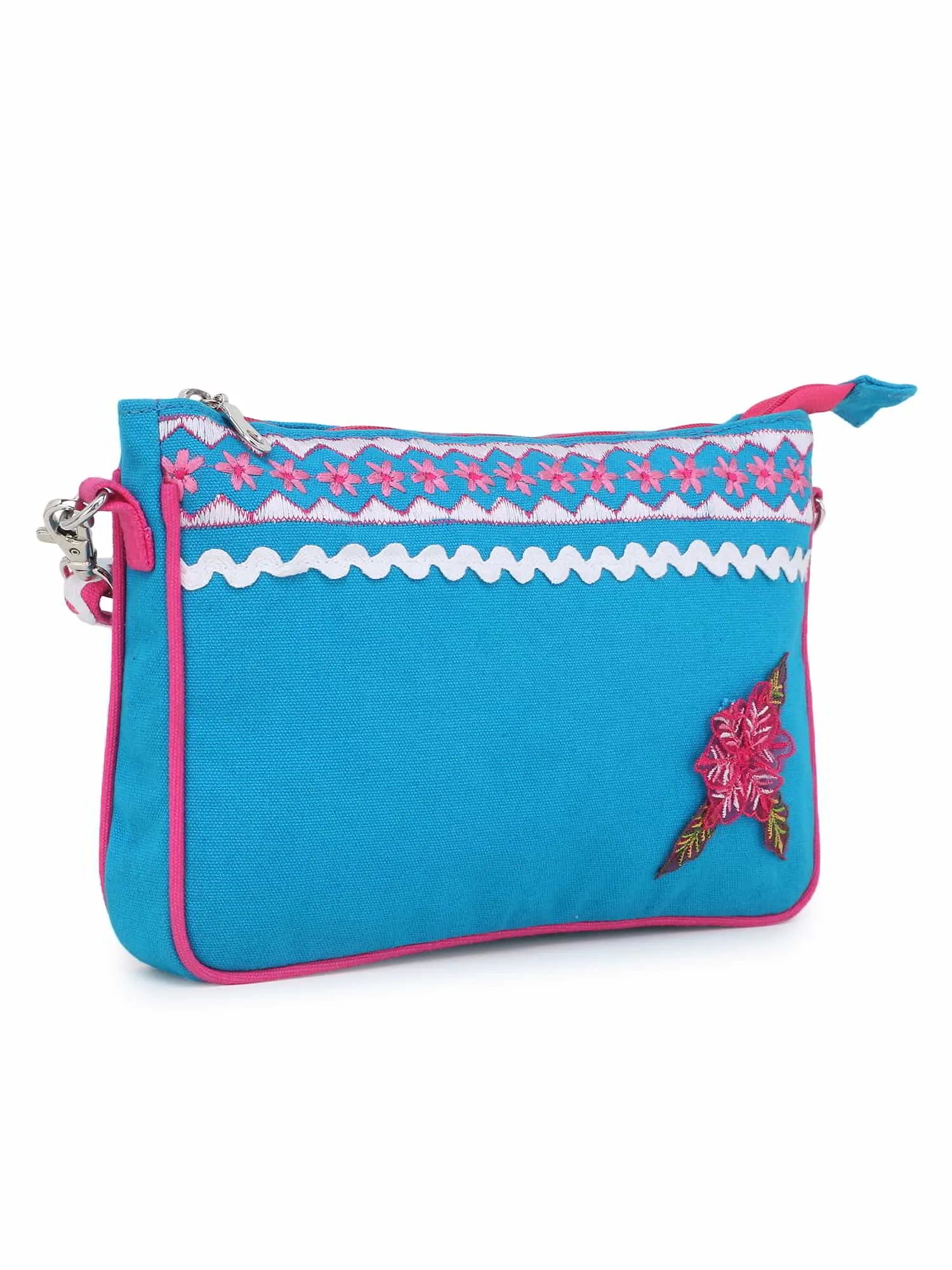 Floral Patch Canvas Sling Bag