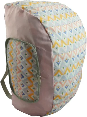 Foldable Backpack Duffel Bag Convertible Lightweight Gym Bag 2 in 1 Day Pack Printed Pattern Pink