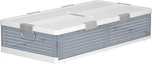 Foldable Under Bed Storage 1/2 Pack, Sturdy Closet Organizers and Storage Bins with Wheels and Durable Buckles, Space-saving Foldable Underbed Bags for Toys Towels ( Color : Gray-2 pcs , Size : 39.8"x