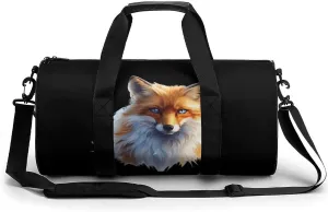 Fox with Blue Eyes Novelty Large Duffel Bag Lightweight Gym Bag Travel Tote Bags