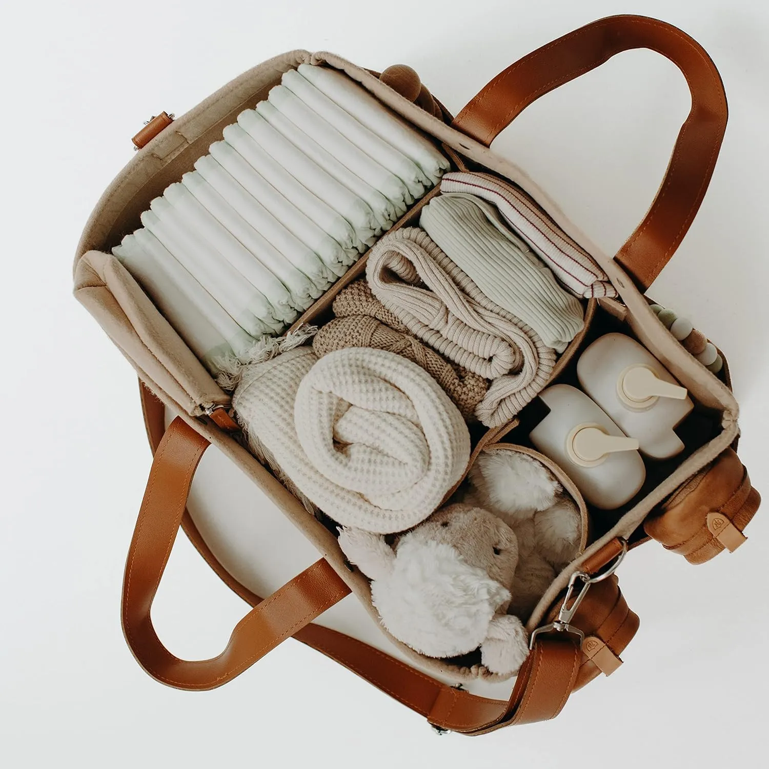 Frankie Lane baby diaper caddy organizer - Car diaper caddy, portable tote nappy bag storage for your nursery, changing table. Essential for newborns Registry must haves shower basket diaper bin