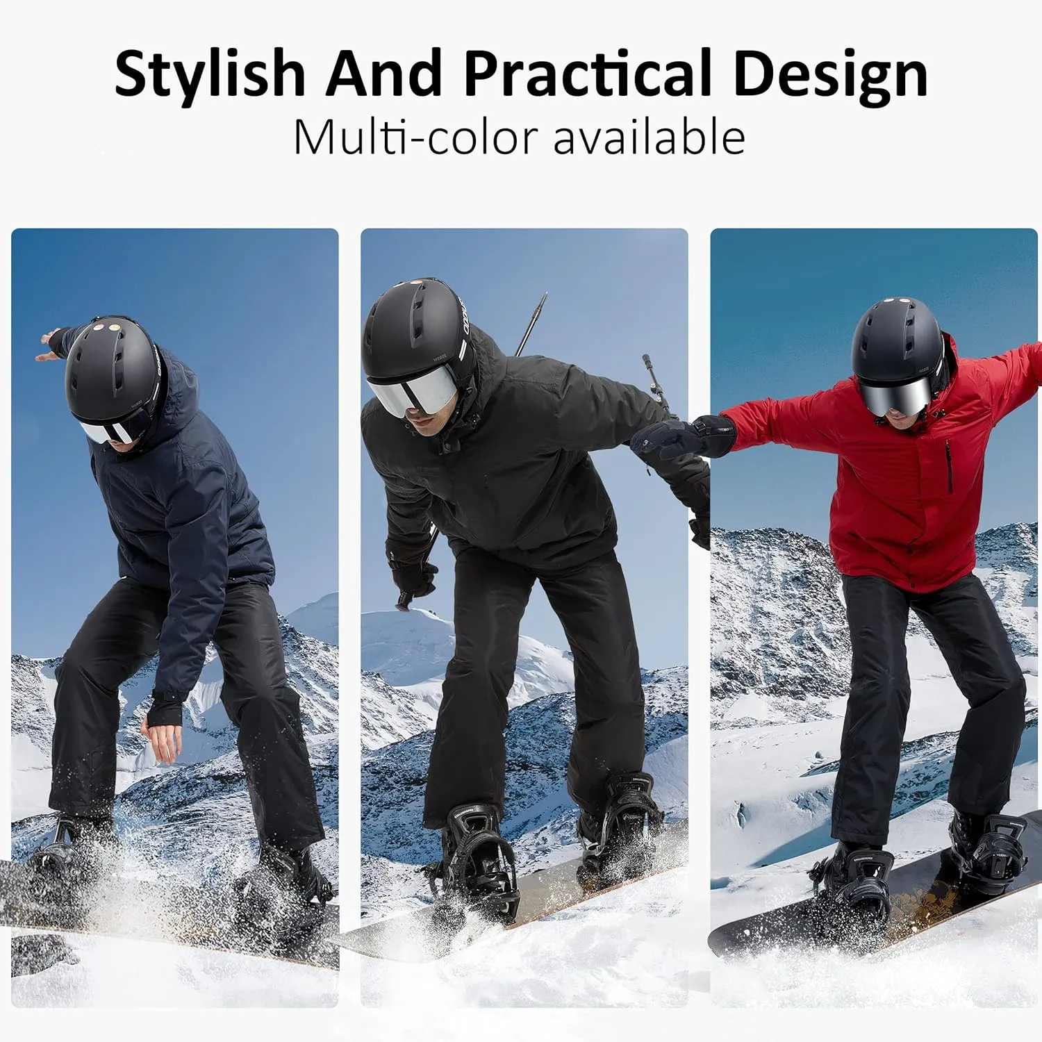FREE SOLDIER Men's Waterproof Ski Snow Jacket Fleece Lined Warm Winter Rain Jacket with Hood Fully Taped Seams