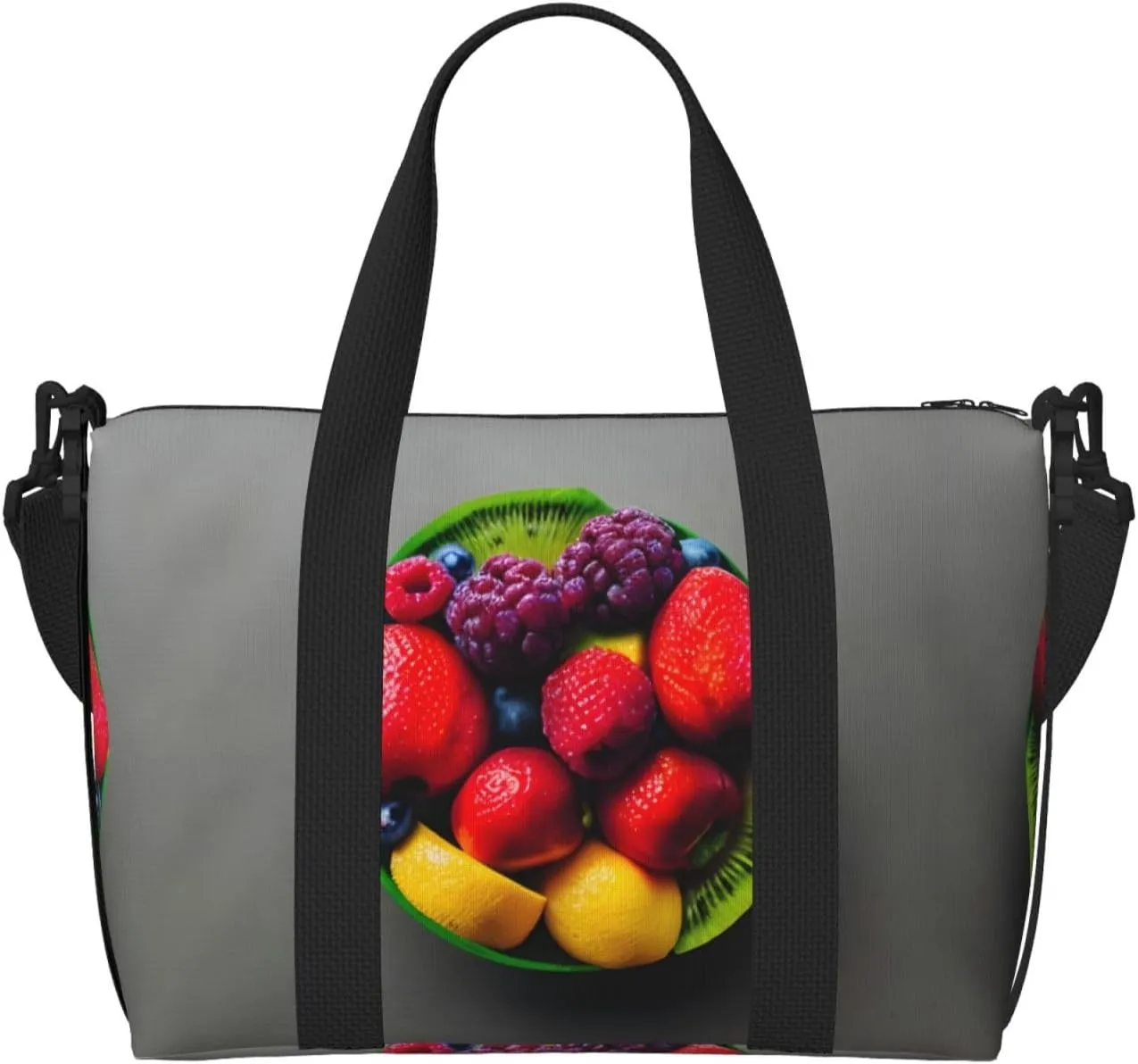 Fresh And Juicy Fruit Rainbow Print Versatile Travel Duffel Bag,The Companion For Business And Personal Trips