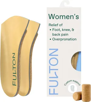 Fulton Universal Shoe Inserts For Women with Custom Molding & Arch Support - Everyday Cork Inserts for Shoes without Removable Insoles - Prevent Overpronation & Plantar Fasciitis (Womens Size 10.5-11)