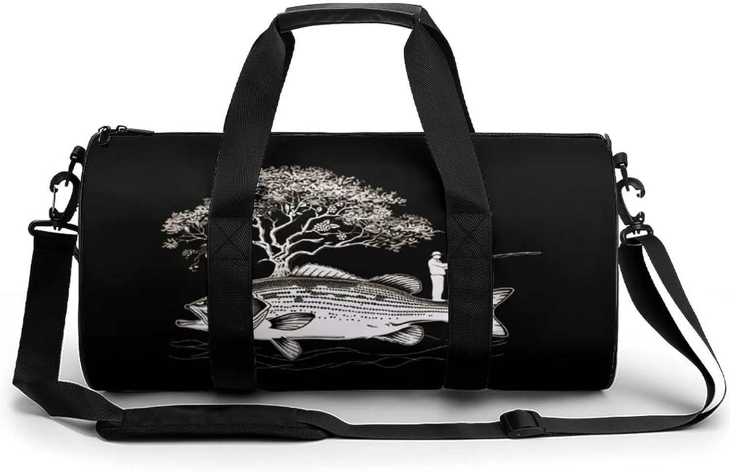 Funny Fishing Novelty Large Duffel Bag Lightweight Gym Bag Travel Tote Bags