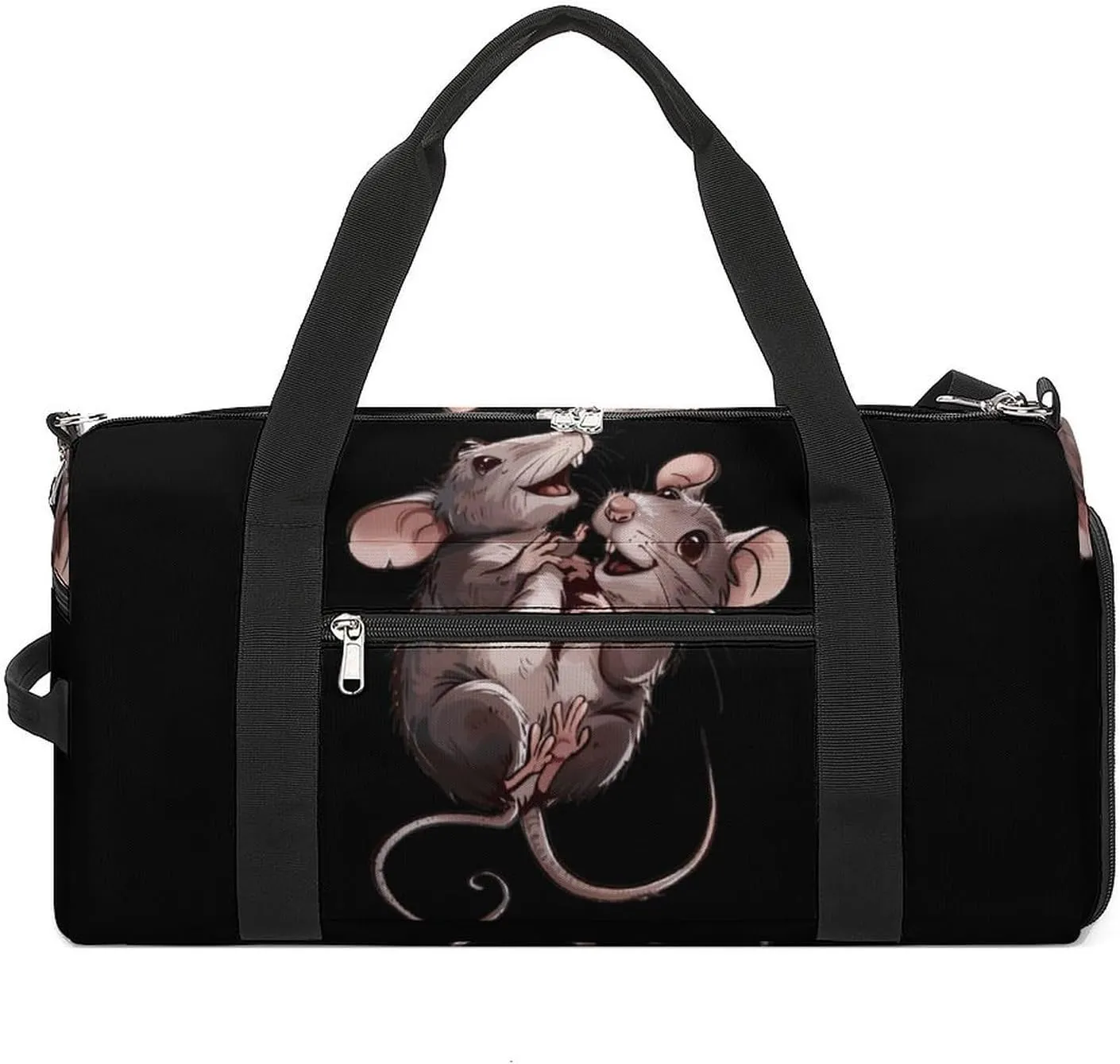 Funny Rat Sports Gym Bag Lightweight Travel Duffle Bag Carry on Weekender Bags for Women Men