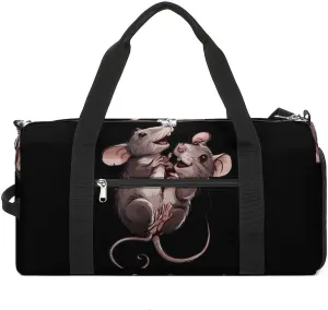 Funny Rat Sports Gym Bag Lightweight Travel Duffle Bag Carry on Weekender Bags for Women Men