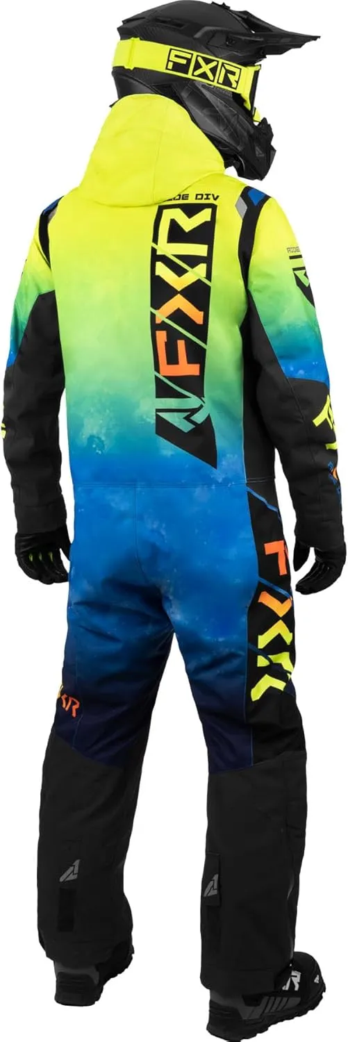 FXR Men's Helium Insulated Monosuit 2025 (Blue/Hi-Vis Fade/Inferno - X-Large)