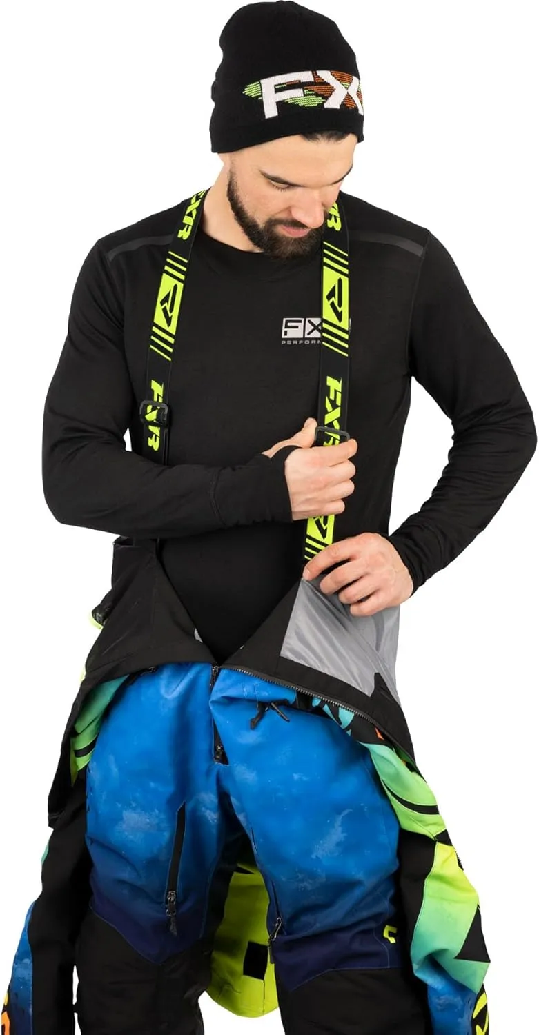 FXR Men's Helium Insulated Monosuit 2025 (Blue/Hi-Vis Fade/Inferno - X-Large)