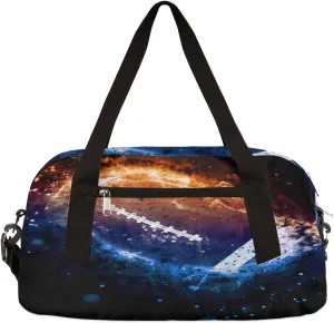 Galaxy Space American Football Kids Duffel Bag for Girls Boys Sport Gym Bag Small Overnight Weekender Tote Bag Teen Dance Bag for Traveling Gymnastic…