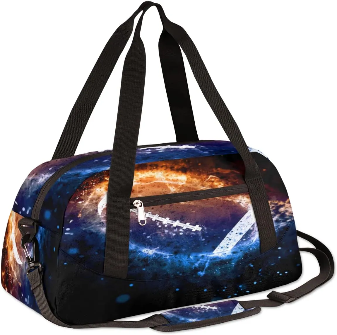 Galaxy Space American Football Kids Duffel Bag for Girls Boys Sport Gym Bag Small Overnight Weekender Tote Bag Teen Dance Bag for Traveling Gymnastic…