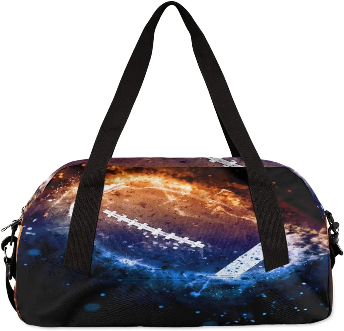 Galaxy Space American Football Kids Duffel Bag for Girls Boys Sport Gym Bag Small Overnight Weekender Tote Bag Teen Dance Bag for Traveling Gymnastic…