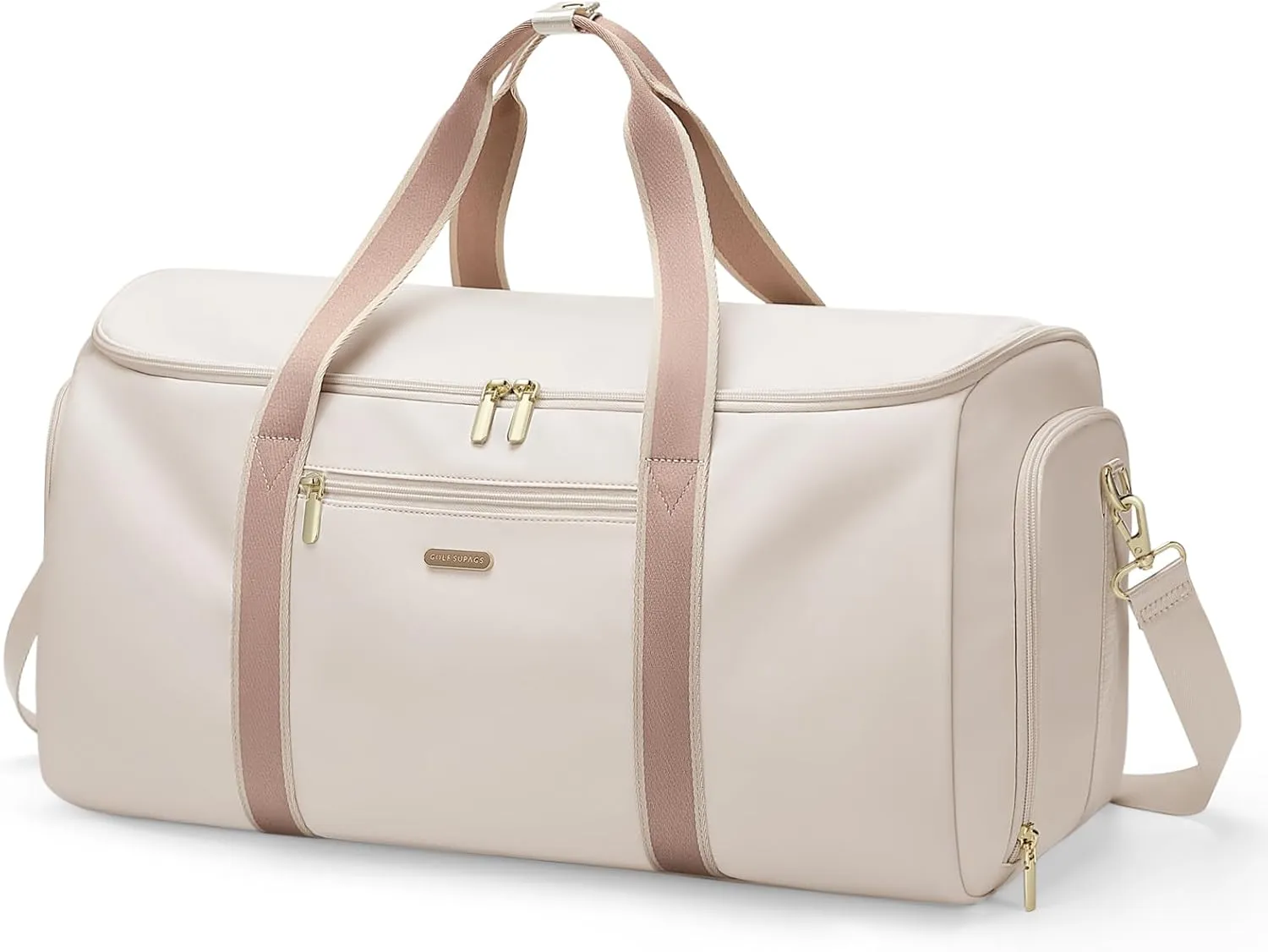 Garment Bags for Travel 2 in 1 Convertible Suit Travel Duffel Bag for Women, Stylish Carry On Duffle Bag with Shoulder Strap and Shoes Compartment (Creamy-White)