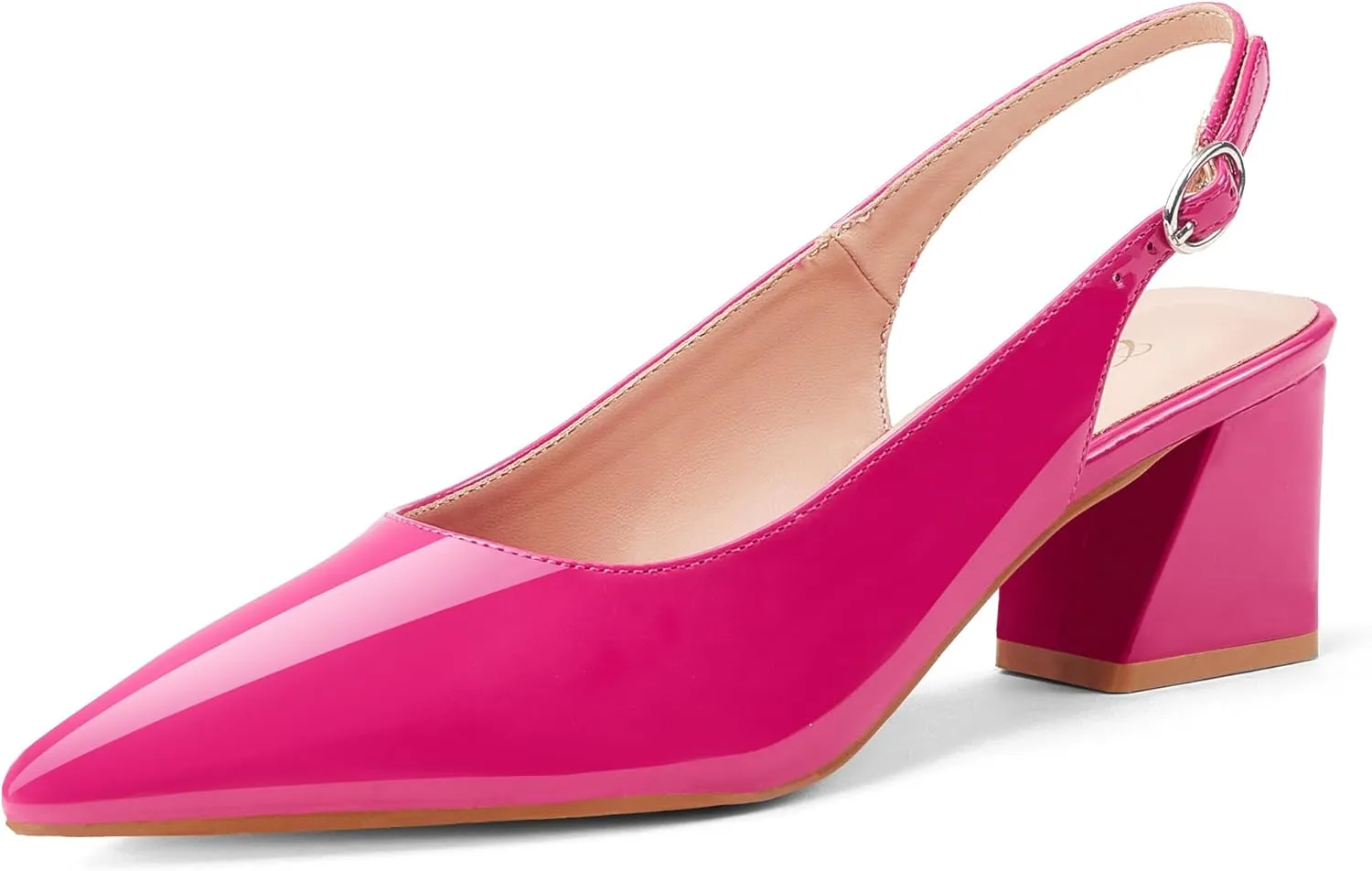 GENSHUO Women's Slingback Closed Toe Block Chunky Low Heel Pumps - 2.36 Inches Office Wedding Party Dress Shoes