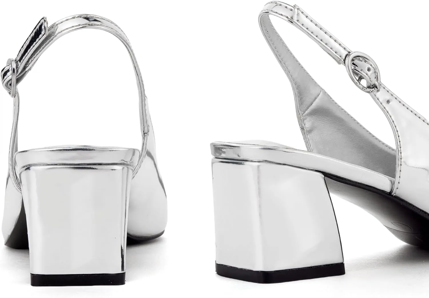 GENSHUO Women's Slingback Closed Toe Block Chunky Low Heel Pumps - 2.36 Inches Office Wedding Party Dress Shoes