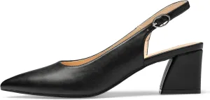 GENSHUO Women's Slingback Closed Toe Block Chunky Low Heel Pumps - 2.36 Inches Office Wedding Party Dress Shoes