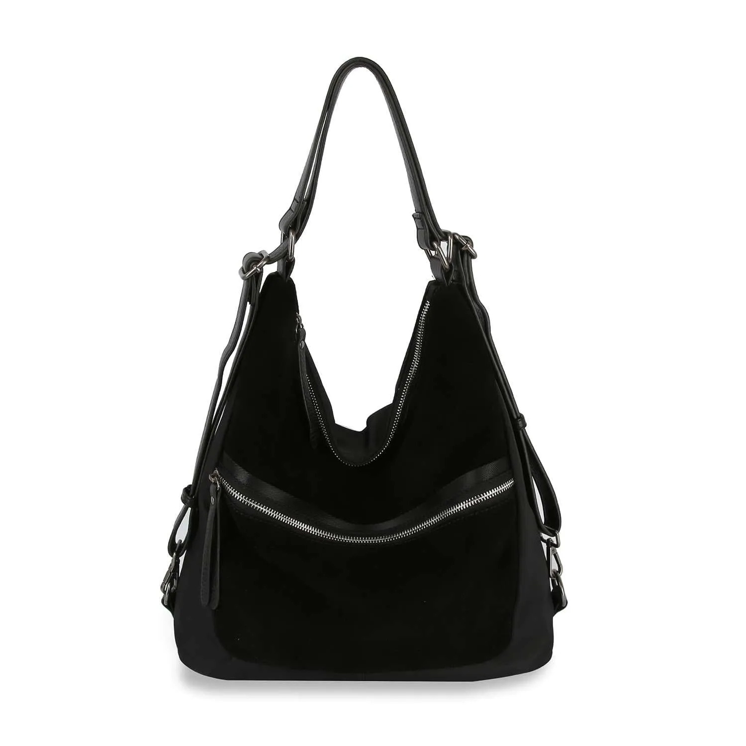 Genuine Leather Convertible Hobo Backpack