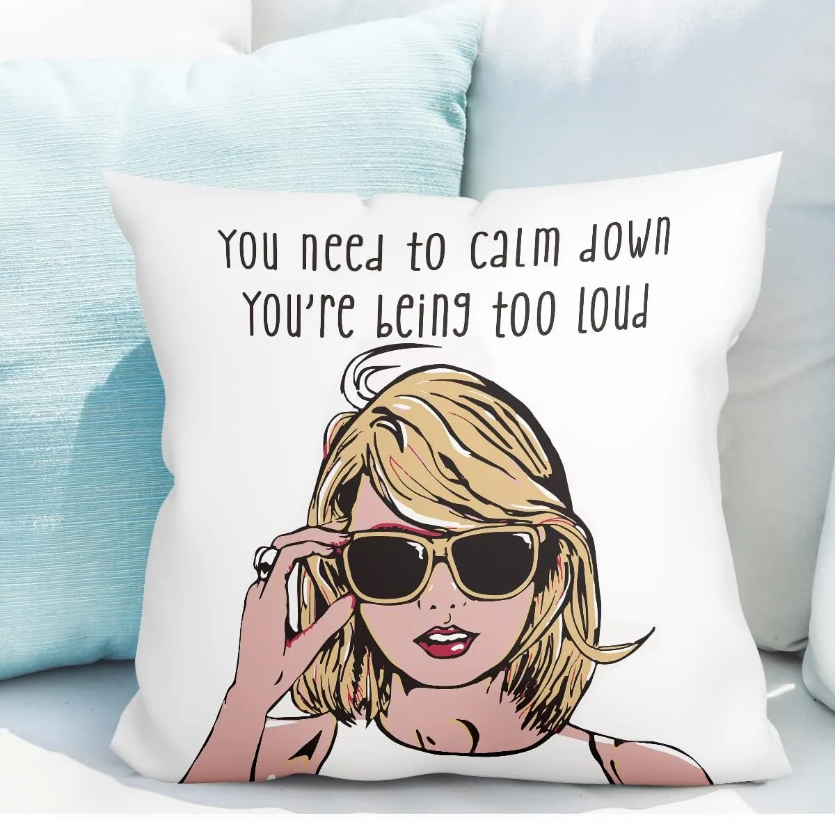 gfuhlre Pillow Covers,18x18 Throw Pillow Covers, Singer Fan Music Lover Song Album Gift Women Decorative Square Cushion Covers Pillowcase, Home Decorations for Sofa Couch Bed Chair Car