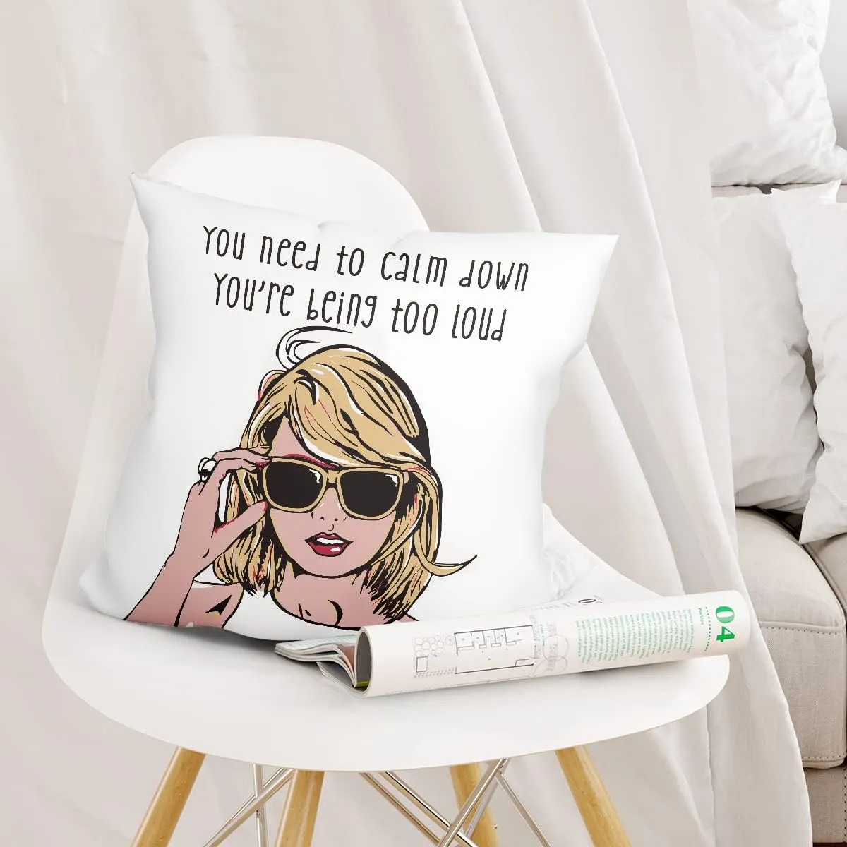 gfuhlre Pillow Covers,18x18 Throw Pillow Covers, Singer Fan Music Lover Song Album Gift Women Decorative Square Cushion Covers Pillowcase, Home Decorations for Sofa Couch Bed Chair Car