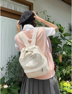 GGOOB Small Backpack Purse for Women Cute Mini Backpack Purse Aesthetic Backpack Tiny Corduroy Backpack Mini Bookbag Purse