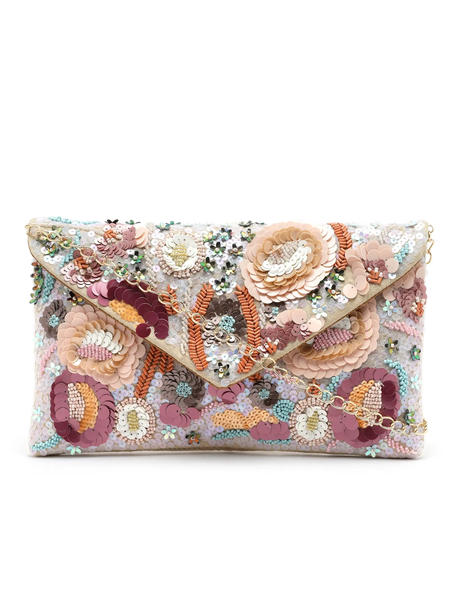 Ghoomar Floral Embellished Suede Sling Bag