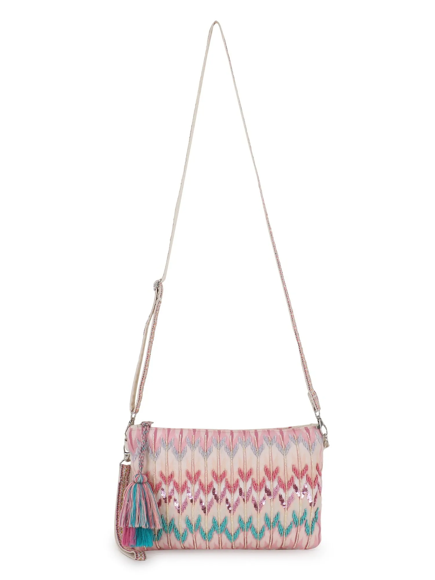 Ghoomar Polycotton Ikat Digital Printed Sling Bag
