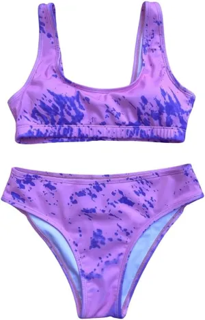Girls Two Piece Bathing Suit Color Changing Kid's Beach Swimwear Set Ages 6-12 Years